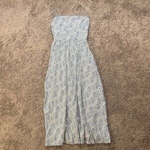 H&M Navy and White Strappy Midi Dress